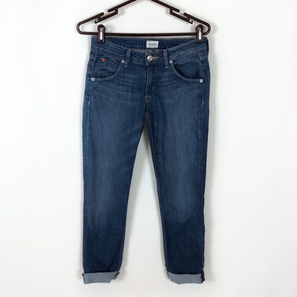 Hudson Barbara Crop Straight Cuffed Jeans - Picture 1 of 9